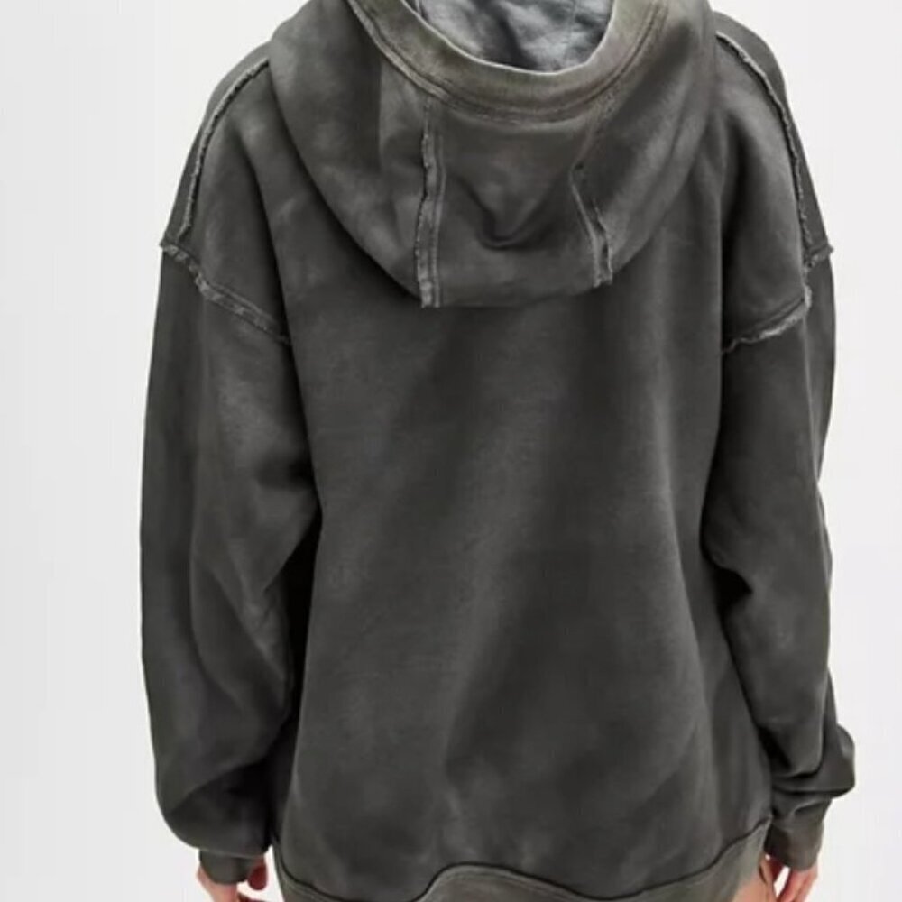 NWT We The Free Your Favorite Washed Hoodie Sweatshirt Gray Black Mineral Wash S - Picture 2 of 8